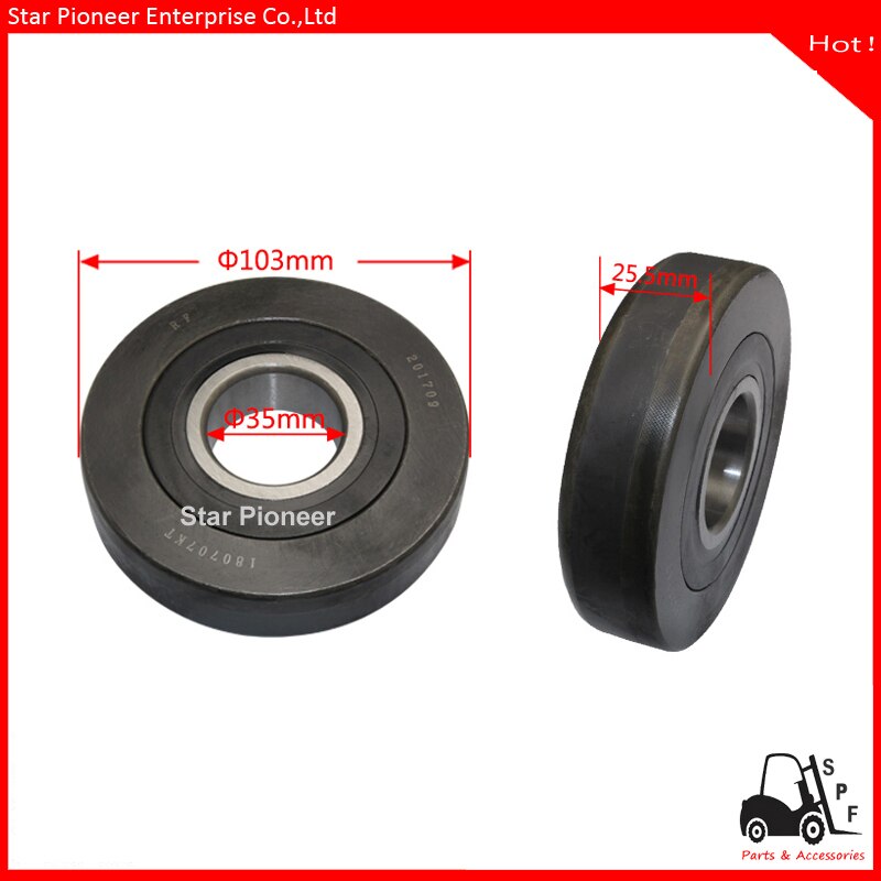 Gaffeltruck dele mast leje mast rulle 103 x 35 x 25mm 180707k del  # 22578-22291