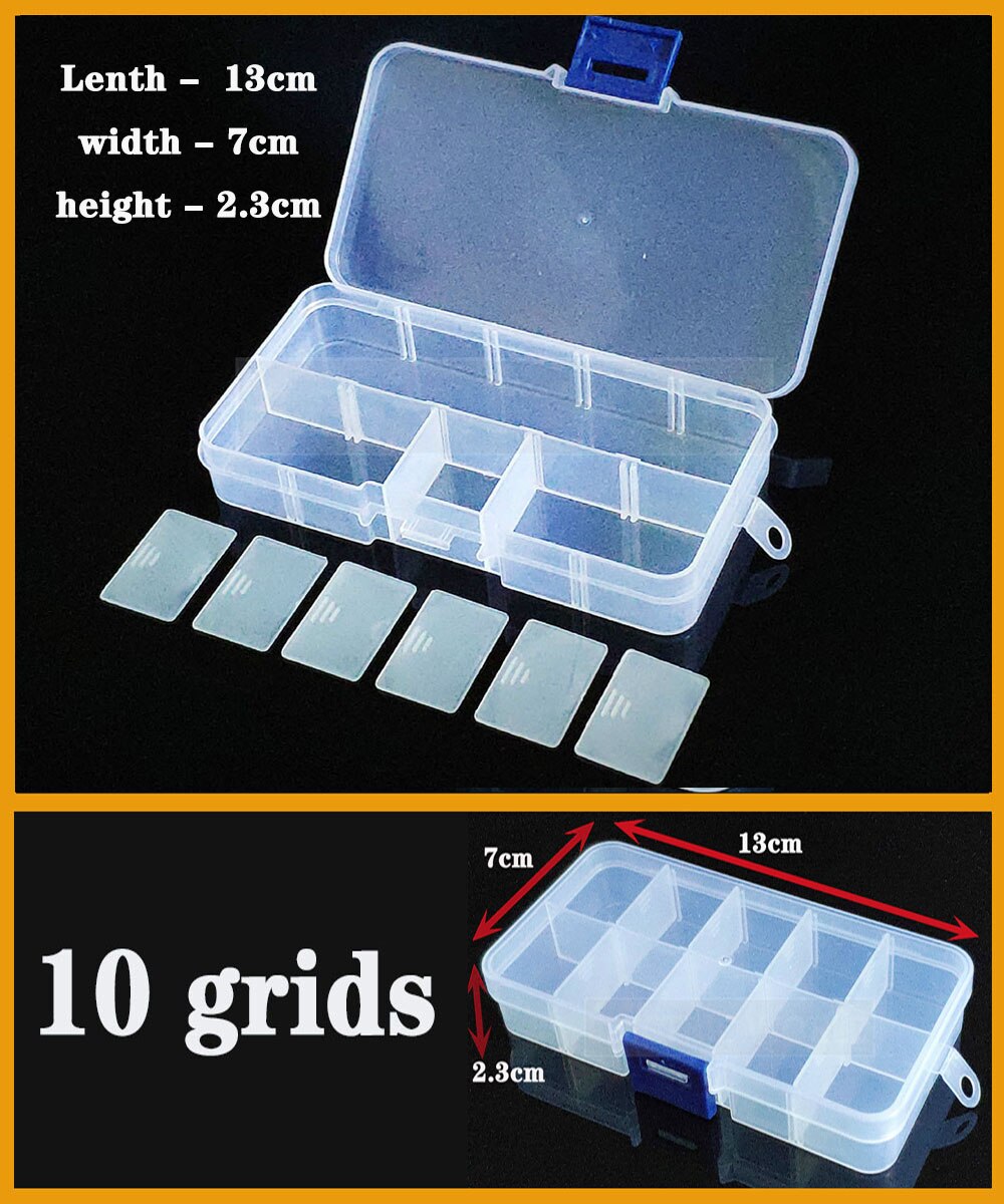 Caixa de armazenamento de plástico prático compartimento ajustável jóias brinco grânulo parafuso titular caso exibição organizador recipiente caso: Azul