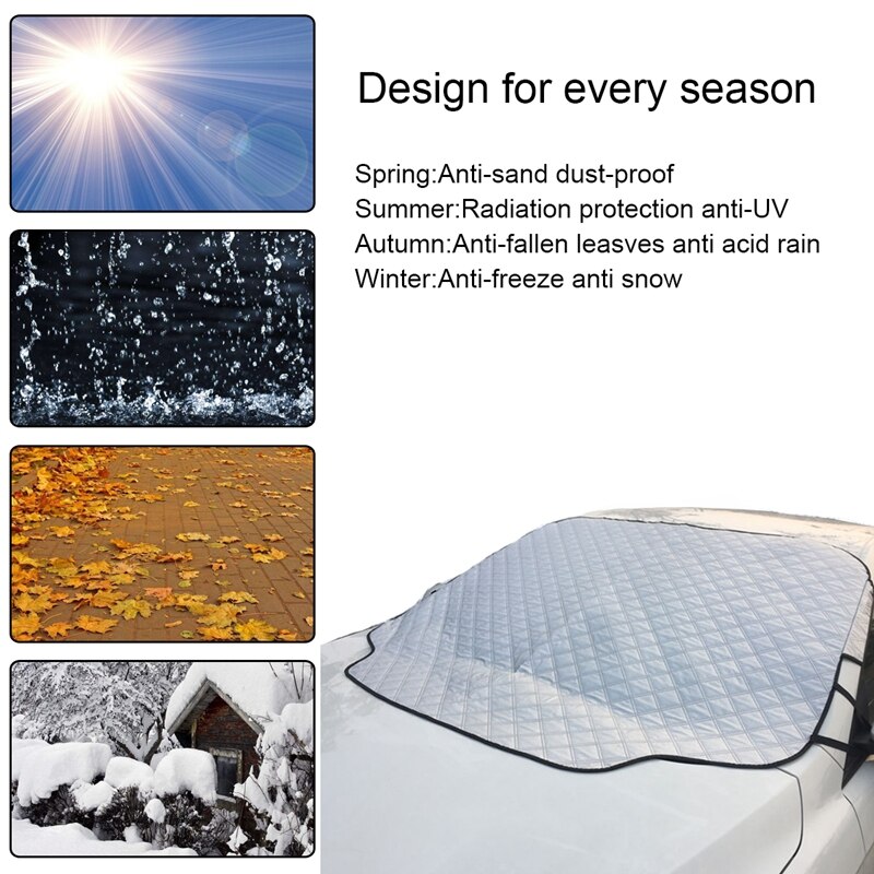 Car Sun Shade UV Windsn Cover Protector Car Front Window Sun Visor Fits Windshields of Various Sizes in All Weather Anti-Th