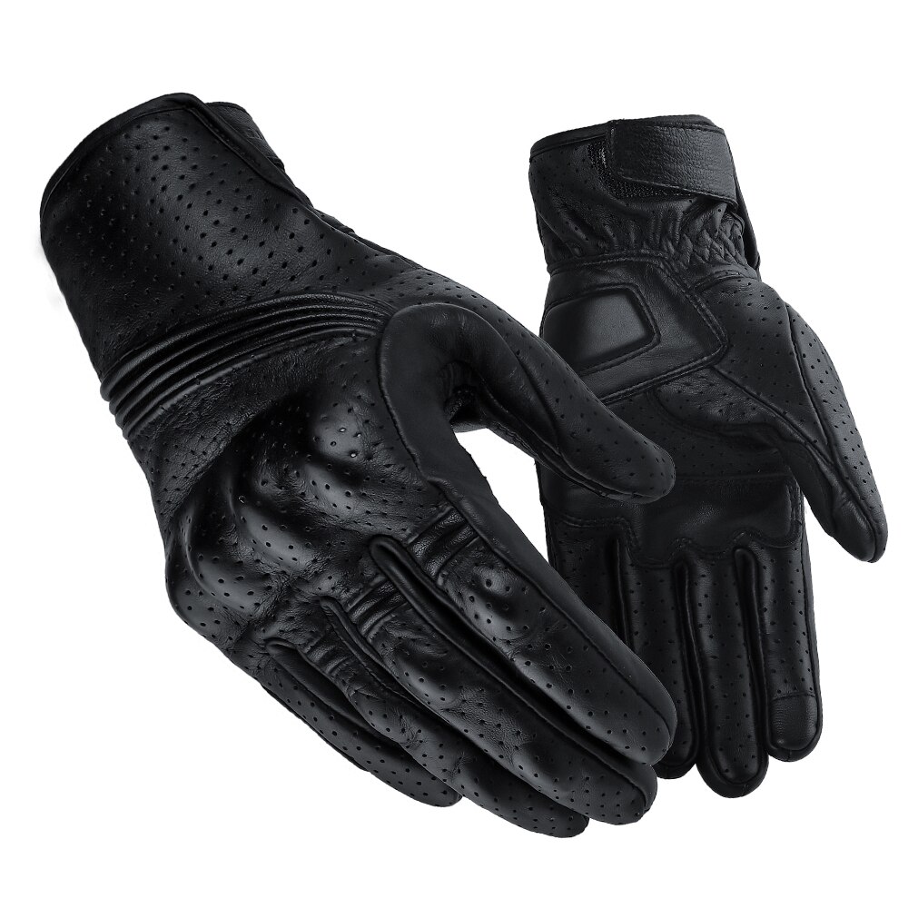 Motorcycle Protective Gears Motocross Gloves Retro Winter Warm Perforated Real Leather Motorcycle Gloves Moto Windproof Gloves
