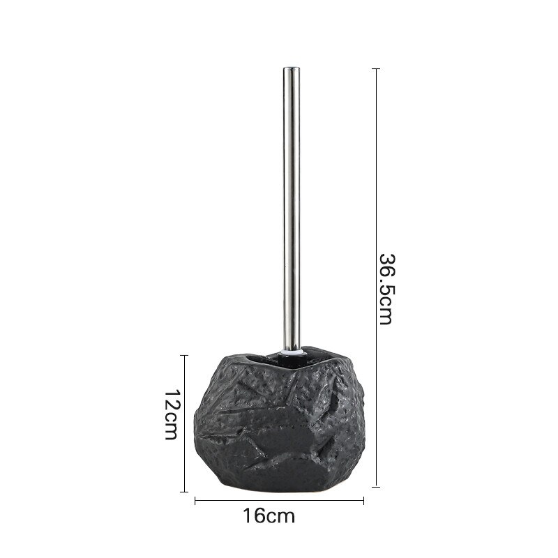 Stone Shape Toilet Brush Ceramics Floor-standing Holder Practical Cleaning Brushes Bathroom Accessories Clean Tool: C