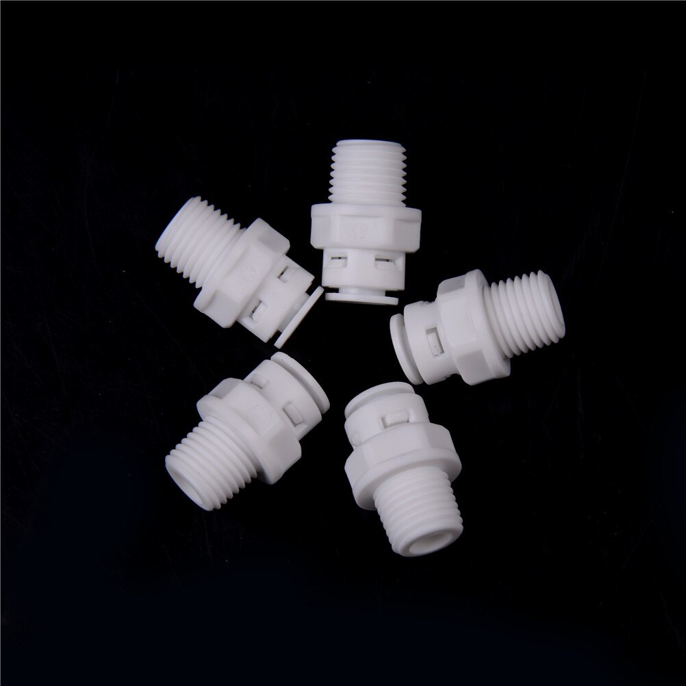 5Pcs Ro Water Sluit Wit 1/4 ''Push Fit Tube 1/4'' Schroefdraad Man Quick Connect