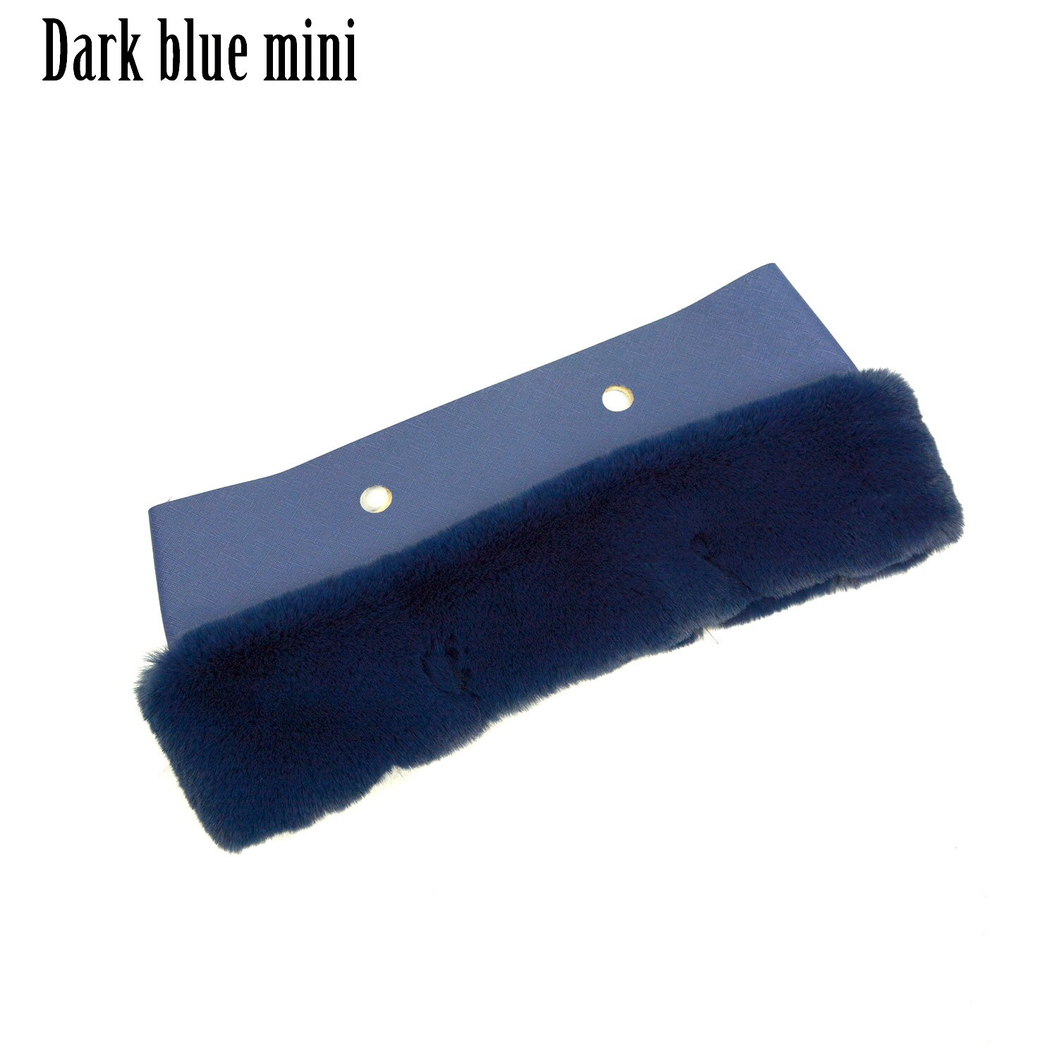 Tanqu, , 8 colores, imitación de piel de conejo Rex, ribete de peluche para bolsa O, decoración térmica de felpa, apto para Mini Obag clásico grande para invierno: dark blue mini