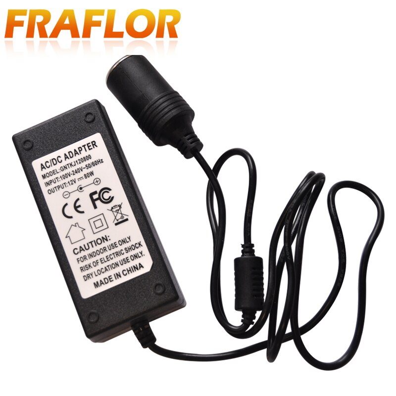 12V 80W AC 100V-240V Cigarette Lighter Converter AC-DC Power Laptop AC Adapter Inverter Power Supply Charger Adapter EU Plug