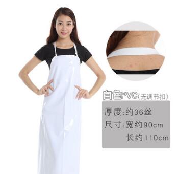 Delantal impermeable para cocina, largo, resistente al aceite, para la cintura, babero impermeable, para mesa de arroz, color blanco: 1