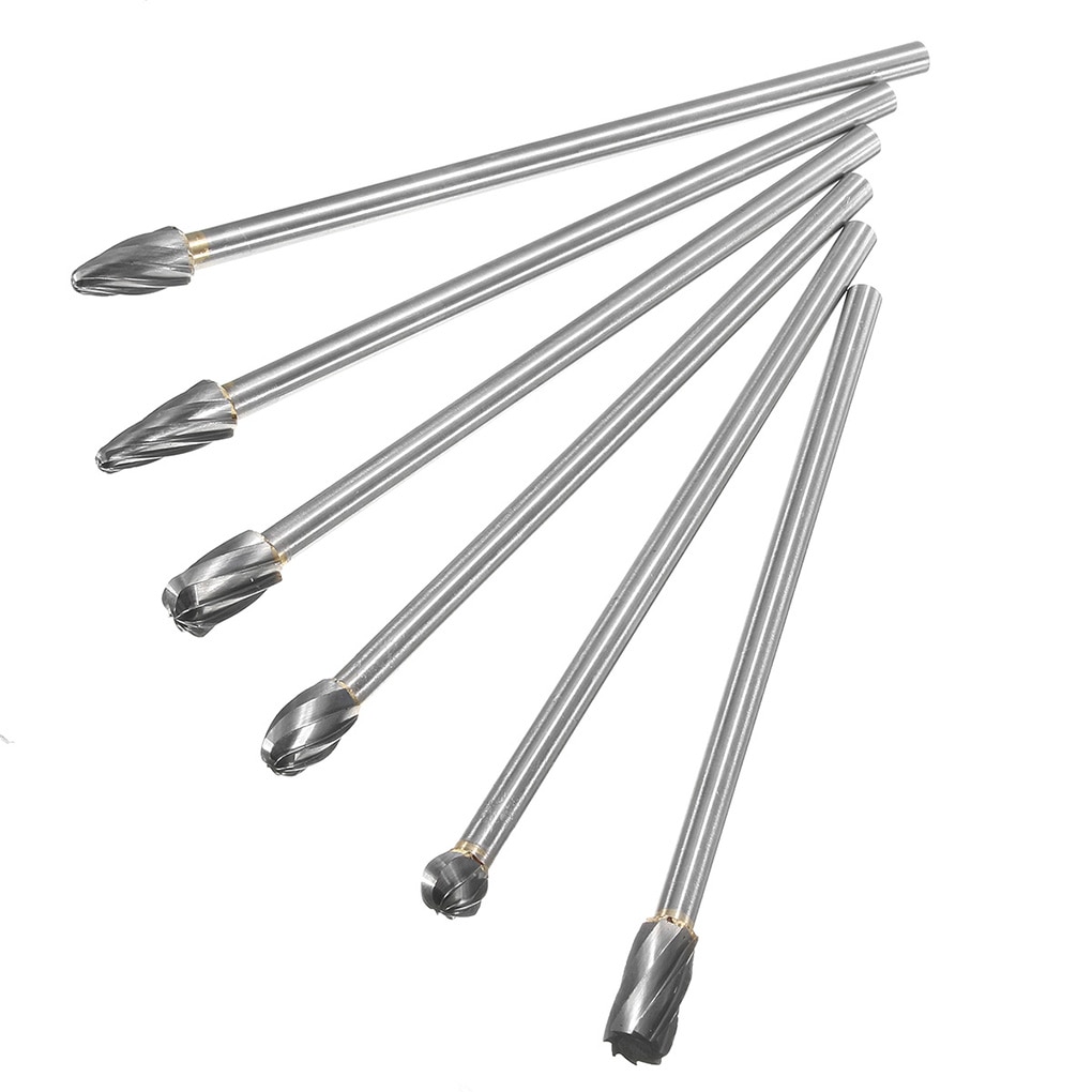6 kpl/sarja 150mm pitkä kovametallipora 6mm 1/4 " kädensija pyörivä volframikarbidi alumiinijyrsintä 10mm