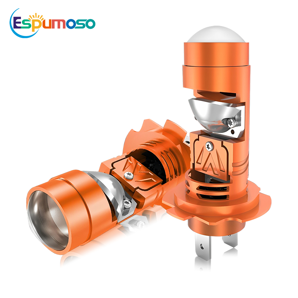 Mini H7 Bi LED Projektor Objektiv Scheinwerfer Auto Birne 3000K 4300K 6000K Canbus Hallo/Abblendlicht 600000LM Turbo Fan Motorrad Stecker & abspielen: Blau