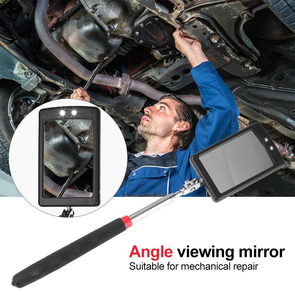 Auto LED Light Extendible Inspection Mirror Endoscope Car Chassis Angle View Automotive Telescopic Detection Tool Equipment
