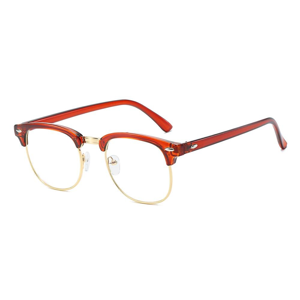 Vintage Semi-Rimless Anti Blue Rays Computer Glasses Men Blue Light Gaming Glasses Protection Clear Lens Glasses Oculos