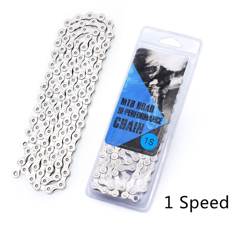 Bicycle Chain Mountain Bike Chain 6 7 8 /9/ 10/ 11 Speeds Mountain Cycle Fully Electroplated Silver Chain For Road Bike Parts: 1s