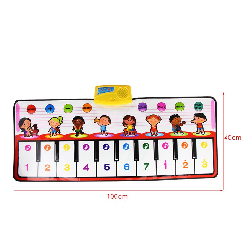 100x40cm Musical Mat 10 Keys Piano Toy 8 Musical Instruments Sounds Electronic Music Rug Children Piano Educational Toys: Default Title