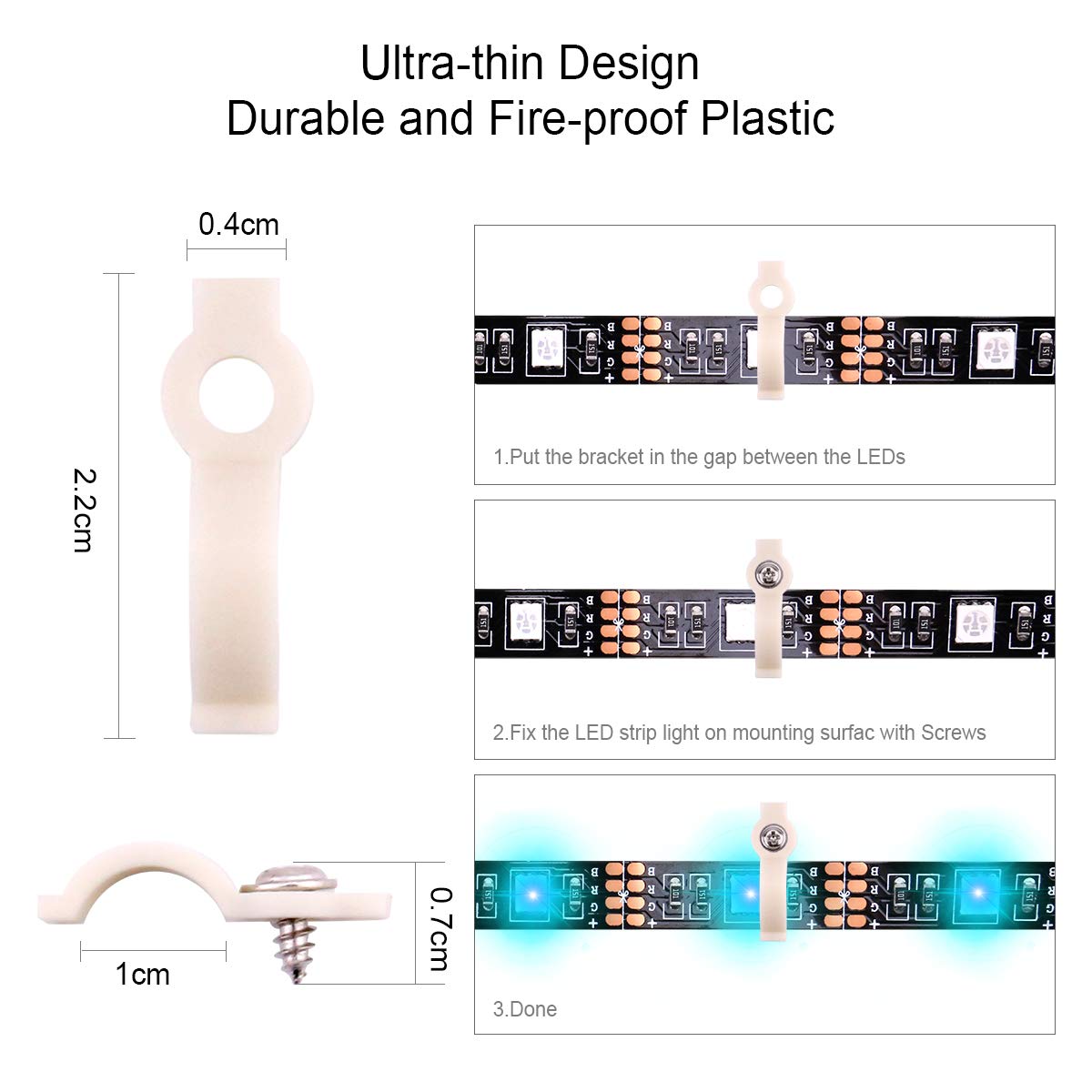 5050 4-Pin RGB LED Strip Light Connector Kit with T/L-Shaped Strip Jumpers Strip Clips Wire Connection Terminal Splice LED Strip