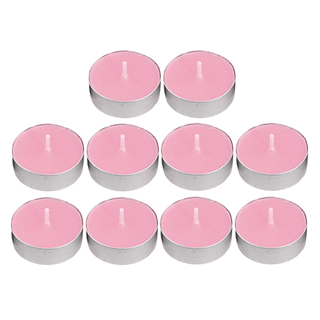 10 Stuks Theelichtje Kaarsen In Aluminium Cups 4.5 Uur Burn Tijd Voor Partijen Diners: Pink