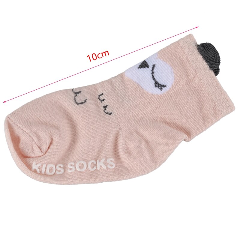 Babymeisjes Katoenen Sokken - Cartoon Print - Antislip - Roze - S(0-2 Jaar)