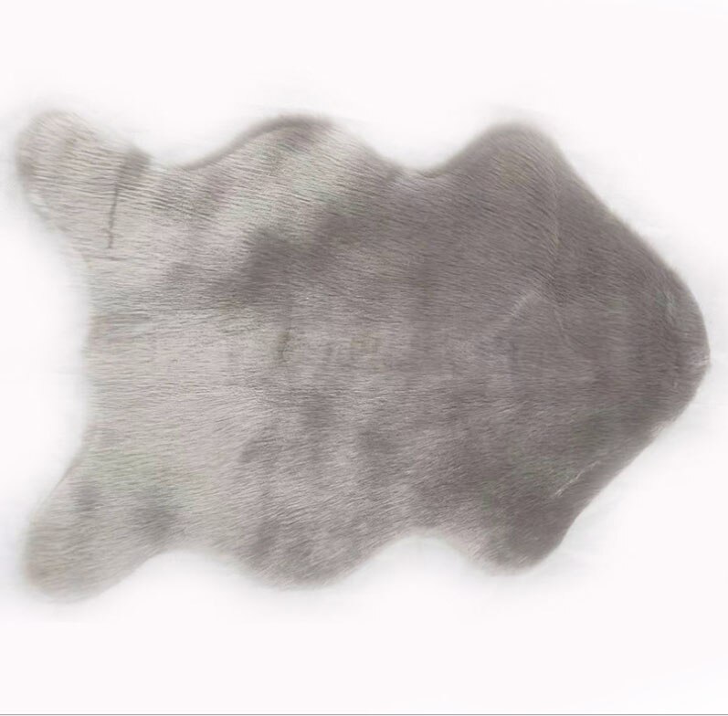 Cubierta para silla de piel de oveja sintética, cojín suave para sofá, alfombra, cojín de péndulo peludo, Color sólido, piel y pelo, alfombras esponjosas, manta para dormitorio: Gris claro