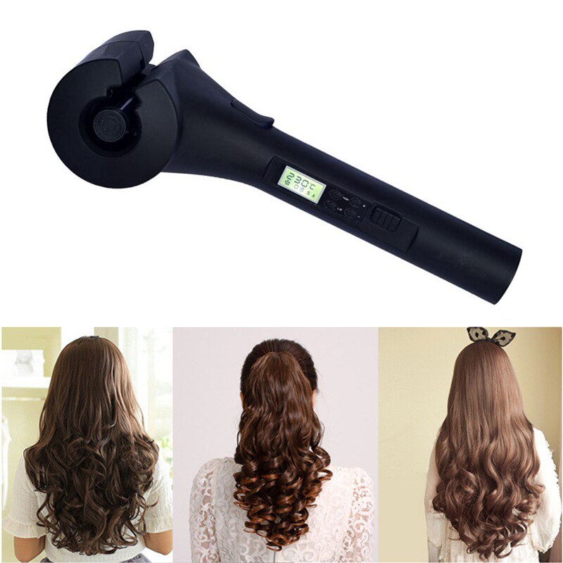 Rizador de pelo automático con pantalla LCD, rizador mágico portátil de cerámica de viaje, calefacción en , herramientas de estilismo para el cabello
