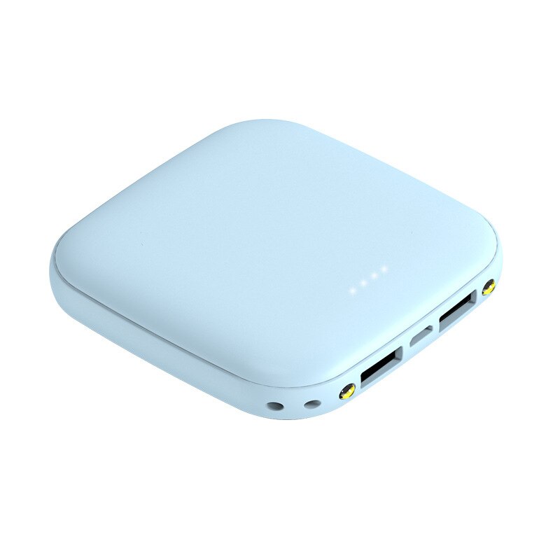 Für Xiaomi Energie Bank 10000mAh Mini Energie Doppel USB Mit LED Taschenlampe Poverbank Externe Batterie Tragbare Poverbank: Blau