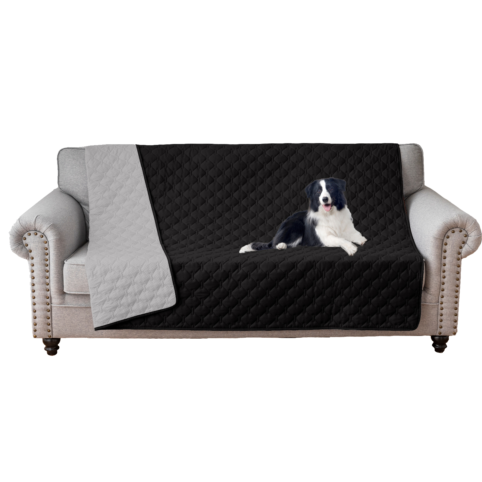 Funda de cama antideslizante impermeable para perros y manta para mascotas, sofá, alfombrilla para cama para mascotas, protectores de colchón para incontinencia de coche, funda para sofá y muebles: XL / Negro