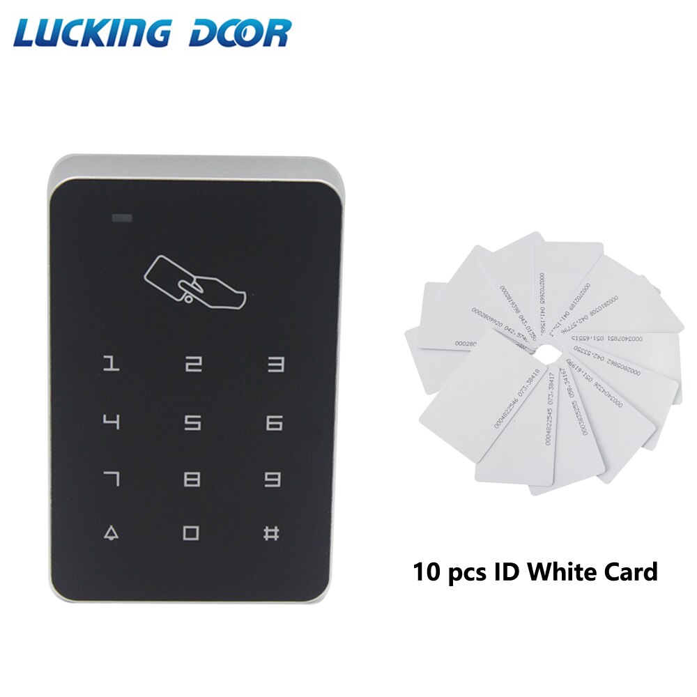 LUCKING DOOR 125khz RFID Digital Keypad Access Control System Door Lock Controller RFID card reader w/ 10pcs TK4100 key: AC and 10 ID cards