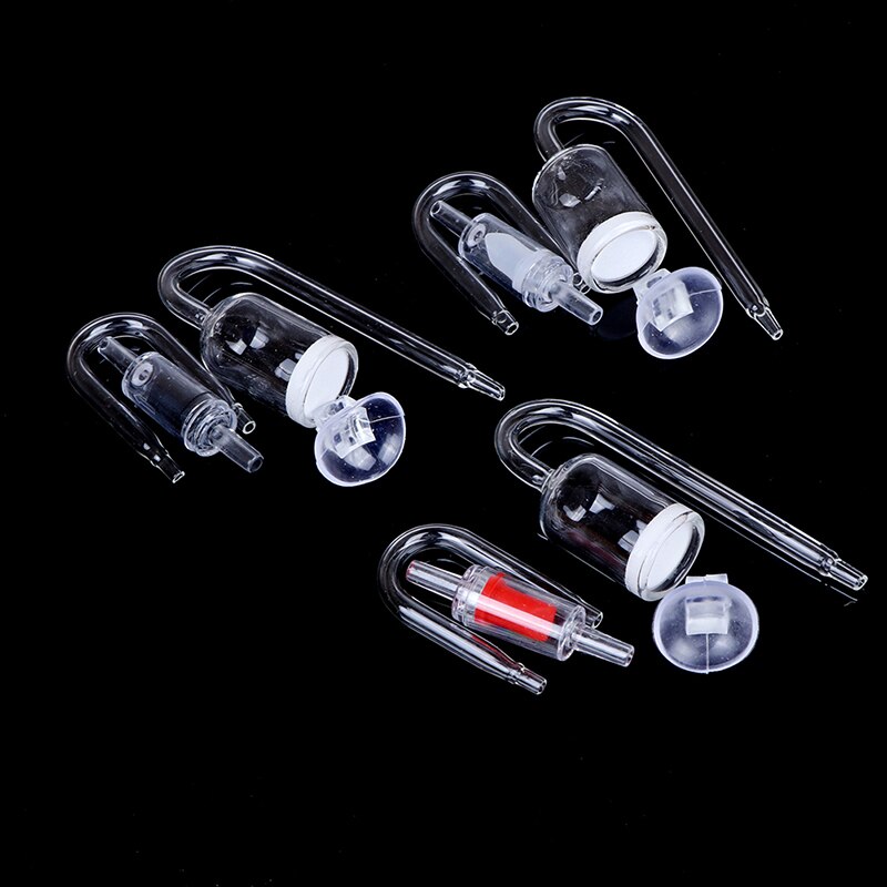 Aquarium Glas CO2 Diffusor Überprüfen Ventil U bilden Glas Rohr Saugnapf Bausatz Für Aquarium Aquarium Überprüfen Ventil einstellen CO2 Zerstäuber