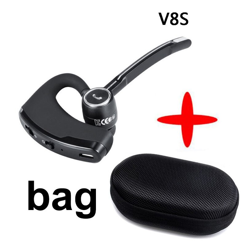 Yulubu V8S Business Bluetooth Oortelefoon Sport Draadloze Bluetooth Headset Handsfree Oortelefoon Voor Driver Met Microfoon En V8: V8S with bag