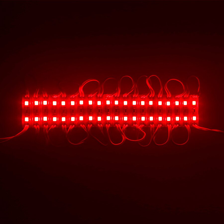 20 piezas-módulo de luz LED de tamaño pequeño, 2835 SMD, 2 LED DC12V, resistente al agua IP65, módulo de iluminación de fondo para tienda, lámparas de tira: Rojo