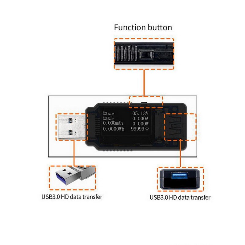 USB Digital Power Tester USB Tester USB Power Meter USB Digital Current and Voltage Monitor Digital Current and Voltage Monitor