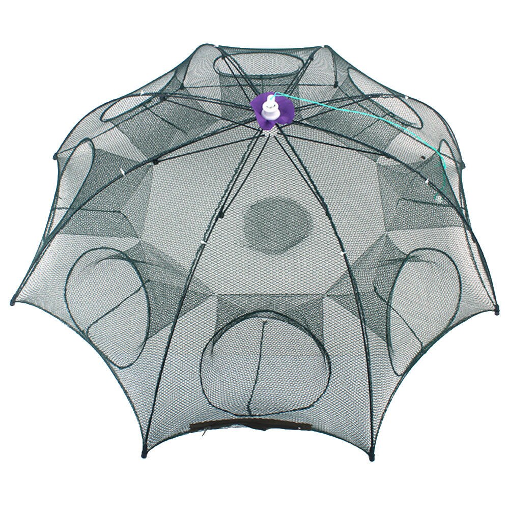 4/6/8 Holes Automatic Fishing Net Nylon Foldable Catch Fish Trap for Fishes Shrimp Minnows Crab Cast Mesh Fishing Net: Dark Grey