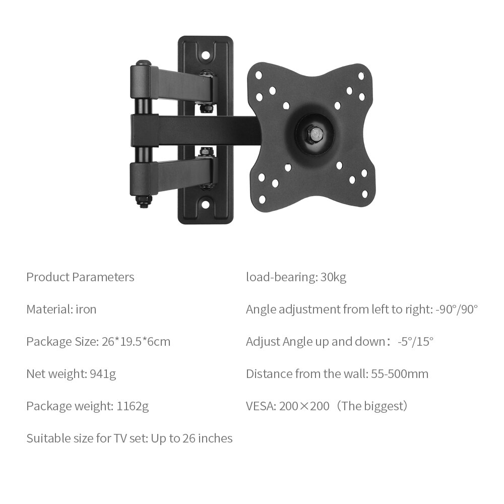 TV Universal Monitor Arm 360 °Rotating Material Thick And Strong Free Stretch Adjustment Easy to Install