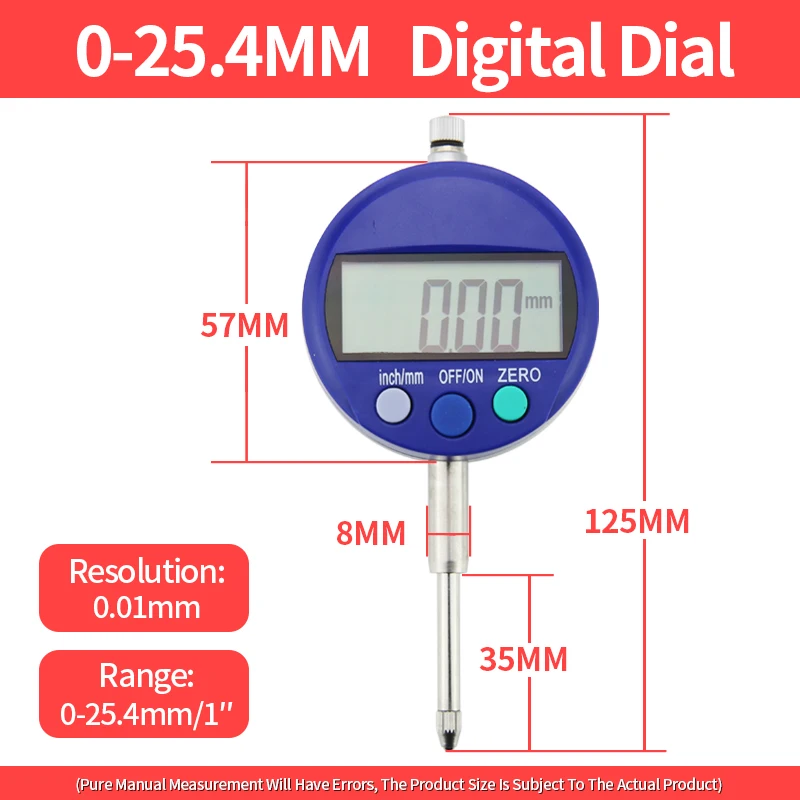 Digital Dial Indicator Magnetic Stand Base Dial Test Indicator Holder Bore Gauge Measurement Micrometer Measuring Probes Tools: green
