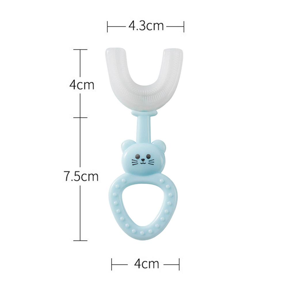 Spazzolino da denti a forma di U per bambini spazzolini da denti per allenamento manuale spazzolino da denti in Silicone morbido per uso alimentare testina 360 denti orali Cle