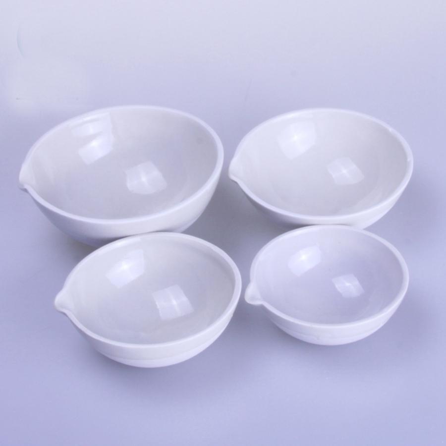 125/150/200/250/300ml Ceramic Evaporating Dish Round Bottom With Spout Chemistry Laboratory