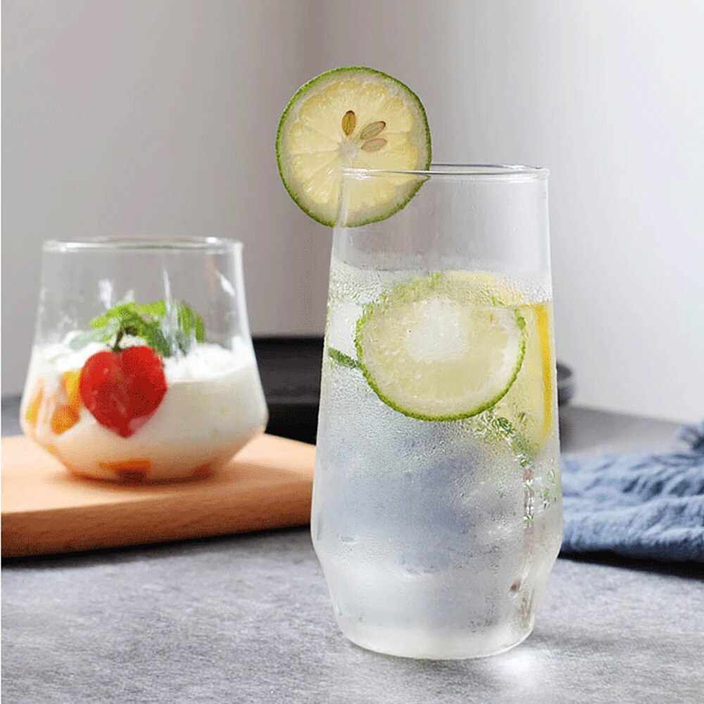 Borosilikatglas krus gennemsigtige juice cocktail drik vinglas 350 ml 400 ml høj temperatur modstand kop