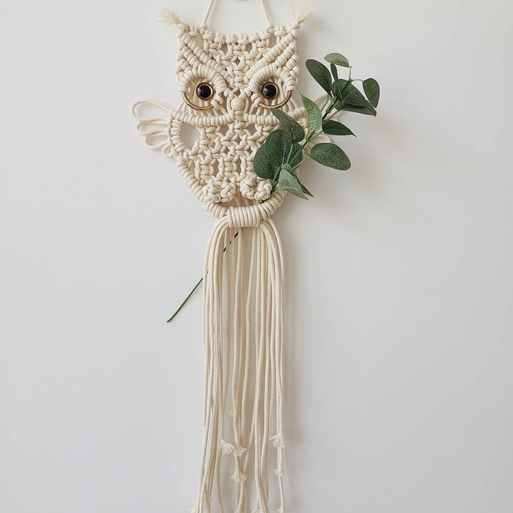 Tapiz tejido de búhos colgante de pared bohemio tapiz decoración de pared para niños dormitorio atrapasueños decoración de la habitación