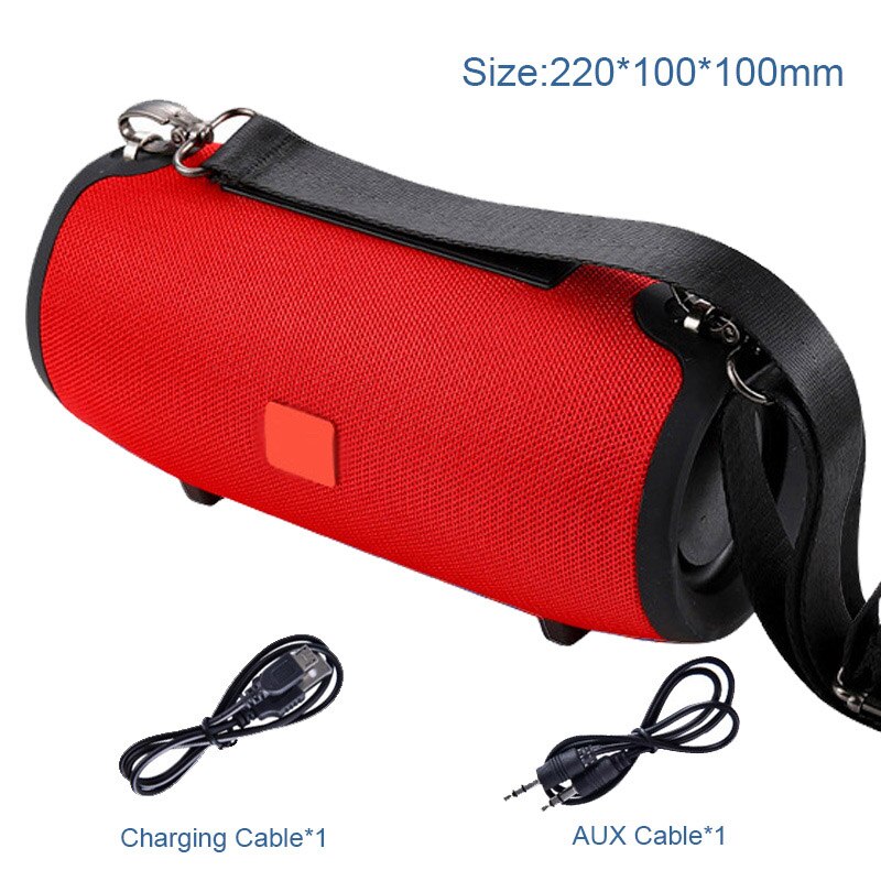 20W Draadloze Bluetooth Speaker Draagbare Kolom Outdoor Waterdichte Luidspreker Met Fm Radio Tf Usb Aux Bass Boom Box Muziek speler: Red