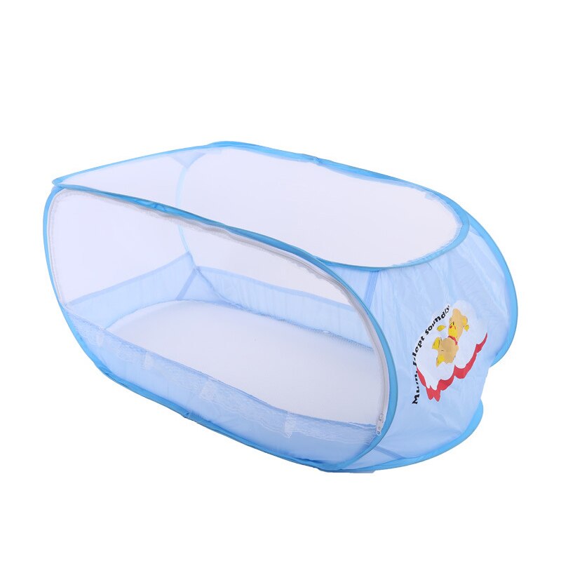 Mosquitera para bebé, cuna plegable, cama l, rosa, mosquitera para bebé, red de una sola puerta para cuna: Blue