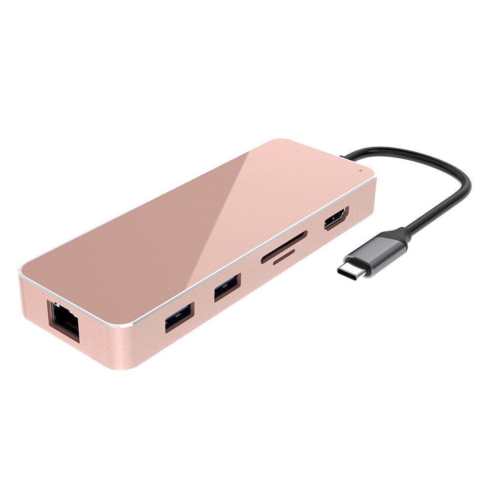 11 i 1 bærbare dokkingstasjoner hub usb type-c til usb 3.0/2.0 tf hdmi vga  rj45 mini pd dokkingstasjon bærbar tilbehør: måke