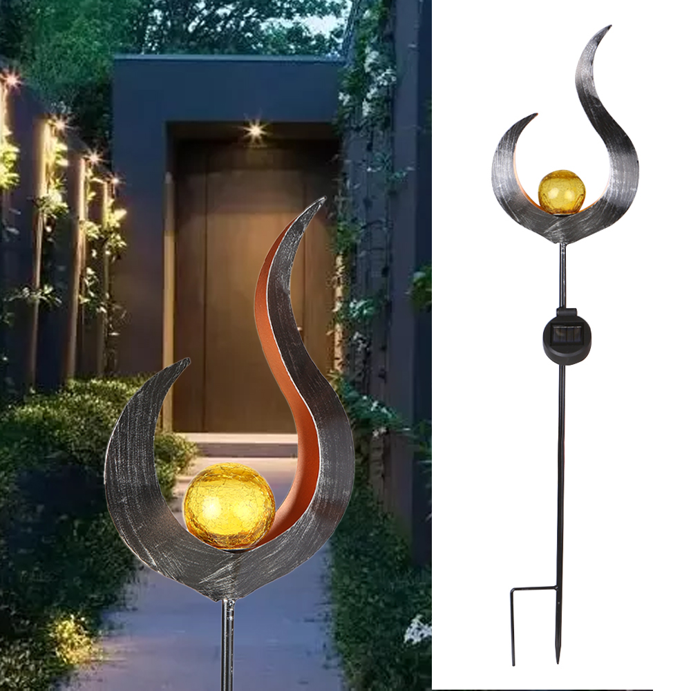 Waterdichte LED solar Lamp Tuin Solar LED Simuleren Vlam Licht Gazon Lantaarn Lamp Outdoor Zonne-verlichting voor Loopbrug Gazon Path: 	style B