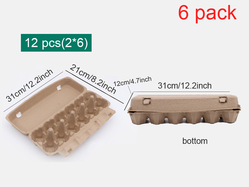 6 Pack Egg Cartons Bulk 6/8/10/12 Count Style Reusable Cardboard Egg Cartons Eggs Tray Refrigerator Empty Egg Storage Box: Yellow