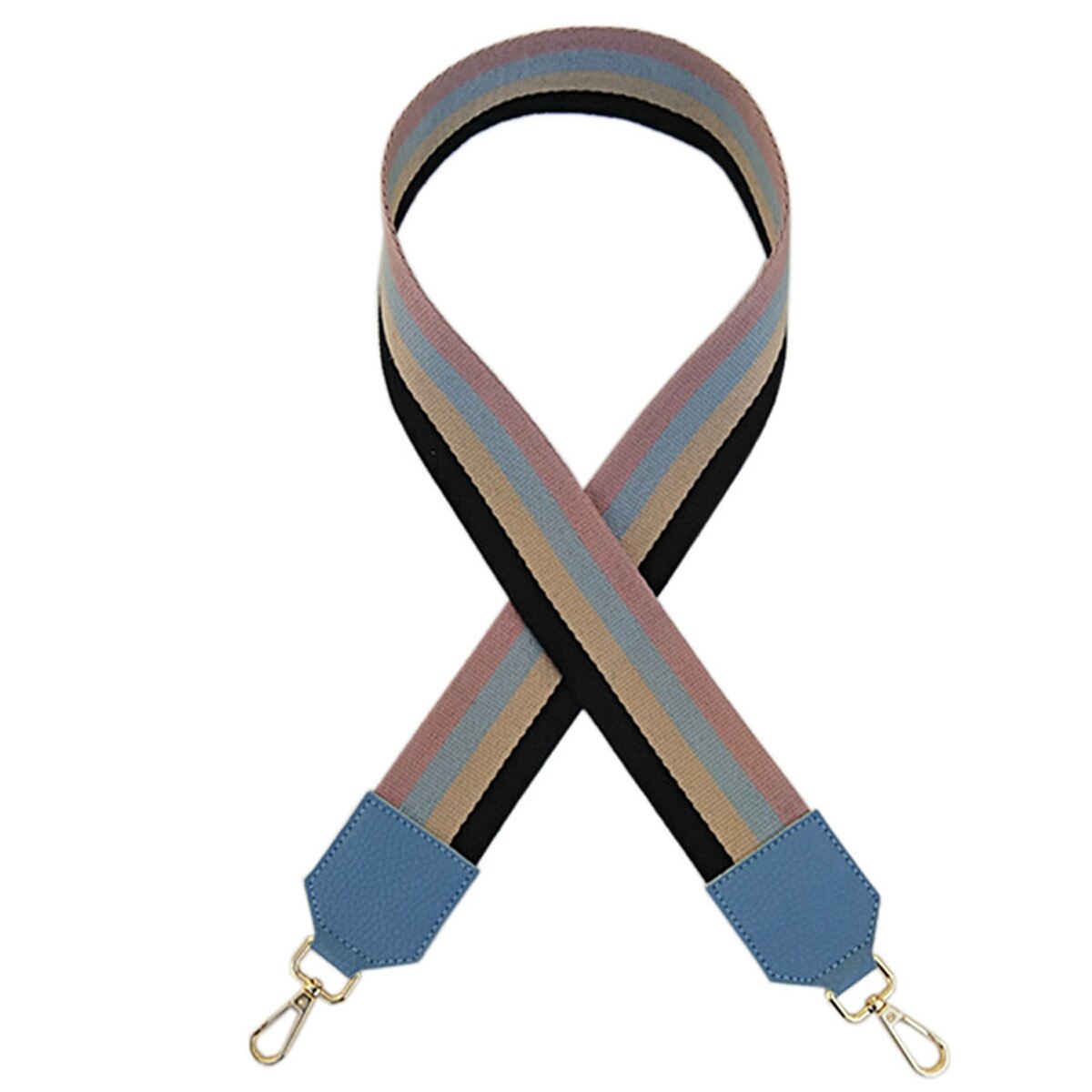 Vrouwen Gekleurde Strepen Verstelbare Vervanging Handtas Gitaarband Restrainer: blue