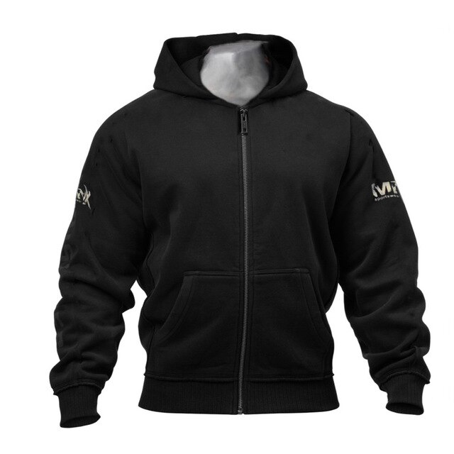 Warm Winter Hoodie Thicken Sweatshirt Men Gym Fitness Workout Casual Cotton Men's Sports Jacket Zipper Top Coat Outerwear: L / Black