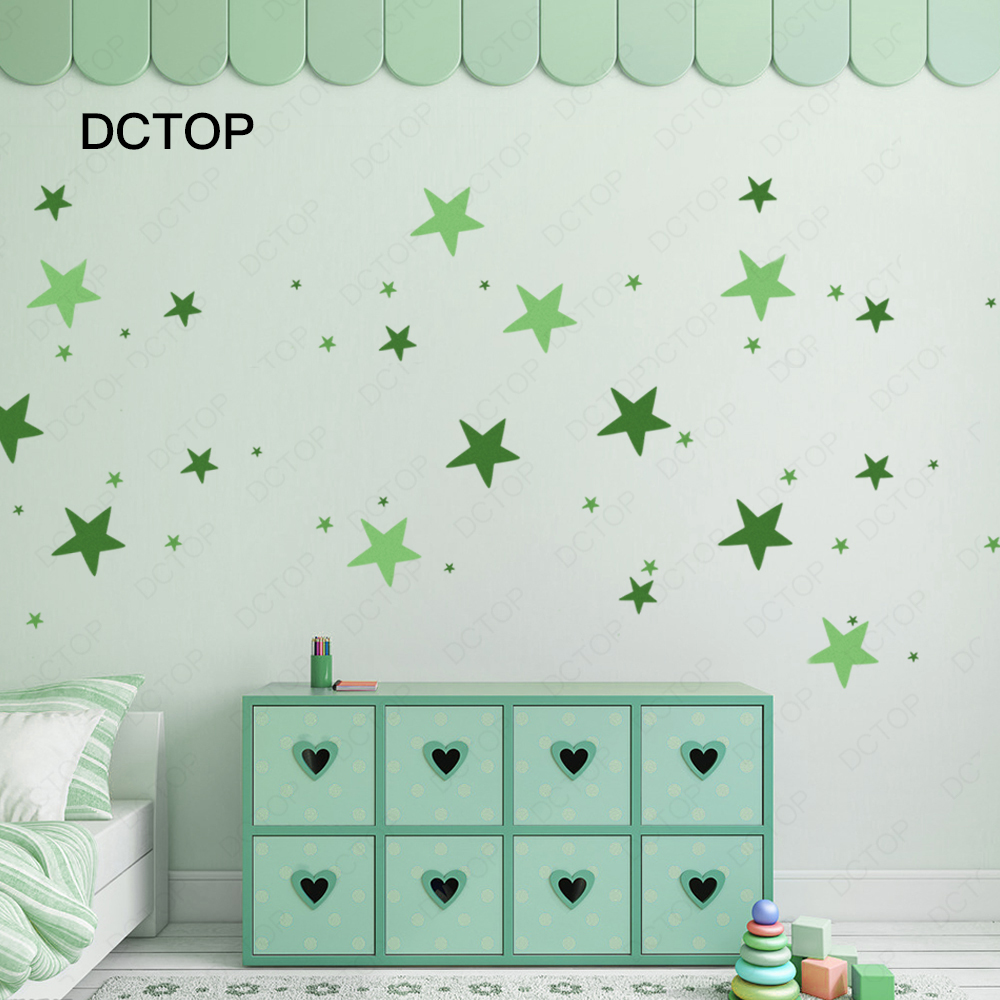 Estrellas de colores Polka Dots vinilo pegatina habitación decoración murales de arte papel tapiz impermeable extraíble hogar para pared guardería bebé DCTOP