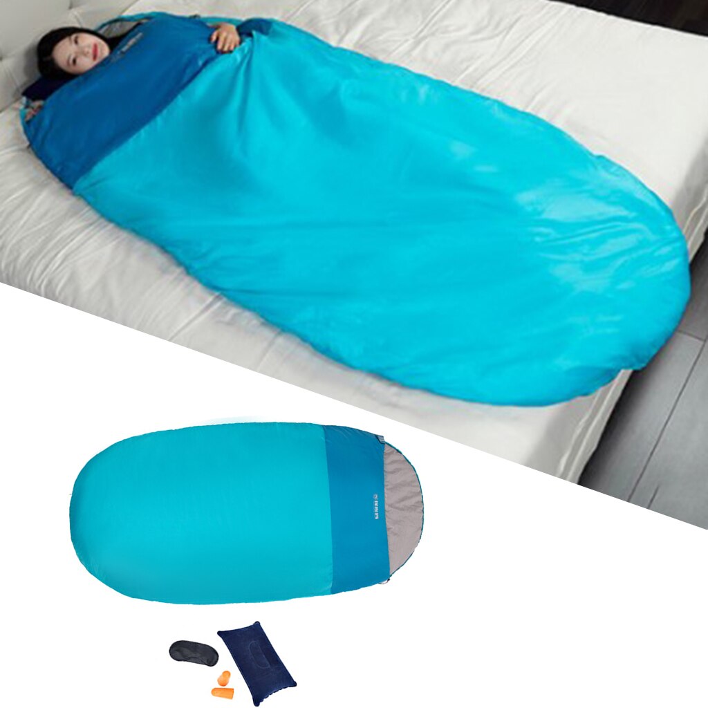 Travel Sleep Bag Double-Sided Zipper Wear-Resistant for Backpacking Festival Adventures Boys Childrens: Blue 1.6kg