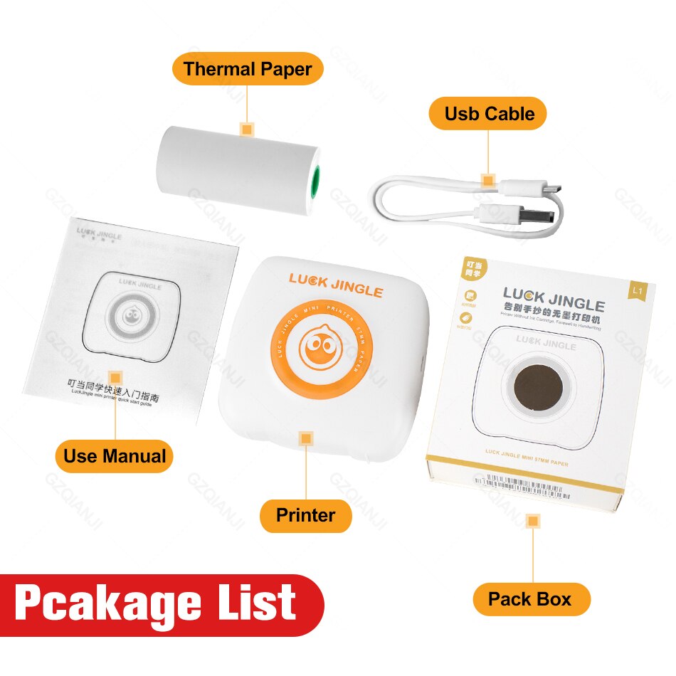 Foto pocket mini thermische printer 304 dpi 58mm thermische bluetooth draagbare printer mobiele telefoon printer voor android ios