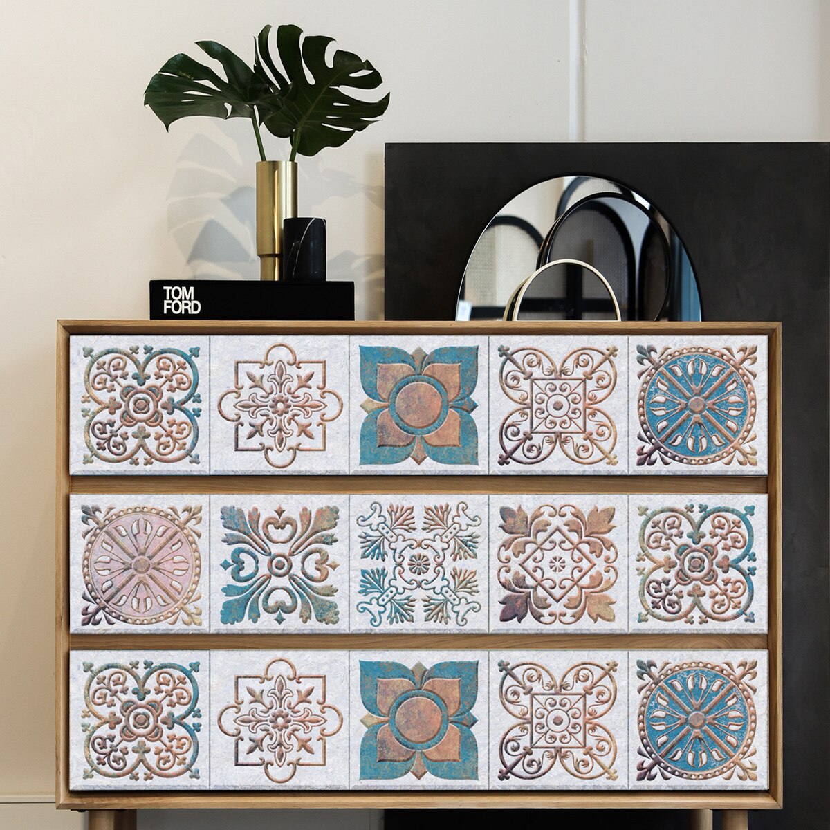 CZ126 Mediterranean style small size ceramic tile sticker kitchen bathroom bar counter window wall sticker