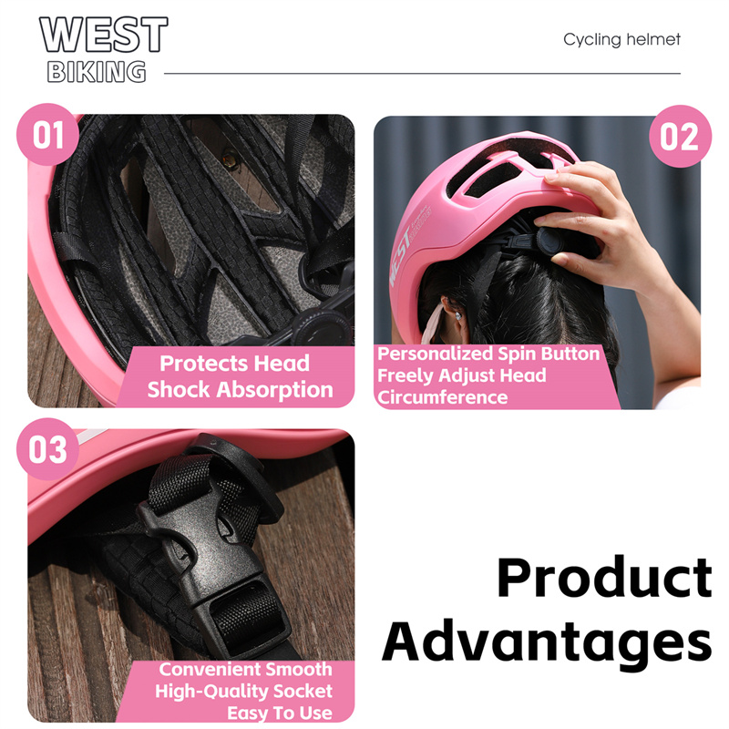 West biking aerodynamisk cykelhjelm til kvinder, integreret støbt sportssikkerhed, kc-certificeret unisex landevejshjelm med led-baglygte