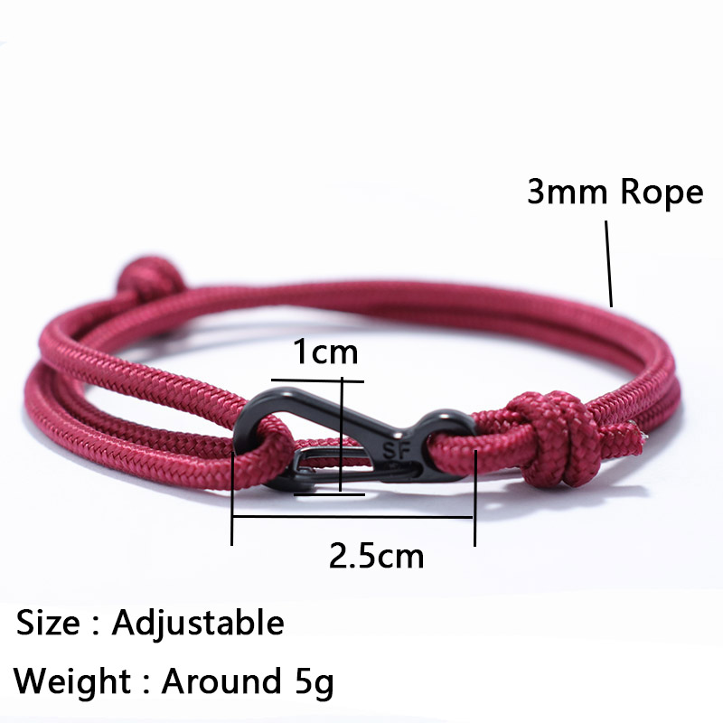 Eenvoudige Stijl Paracord Armband Heren Handgemaakte Glijdende Verstelbare Nautische Braslet Outdoor Camping Strand Vrijetijdsaccessoires Joias
