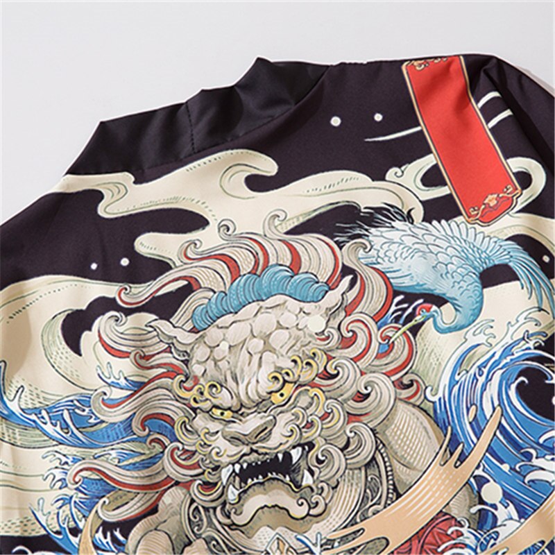 Aziatische Kleding Mannen Vrouwen Vest Blouse Top Streetwear Japanse Stijl Yukata Harajuku Kimono Cosplay Zwart Haori Obi