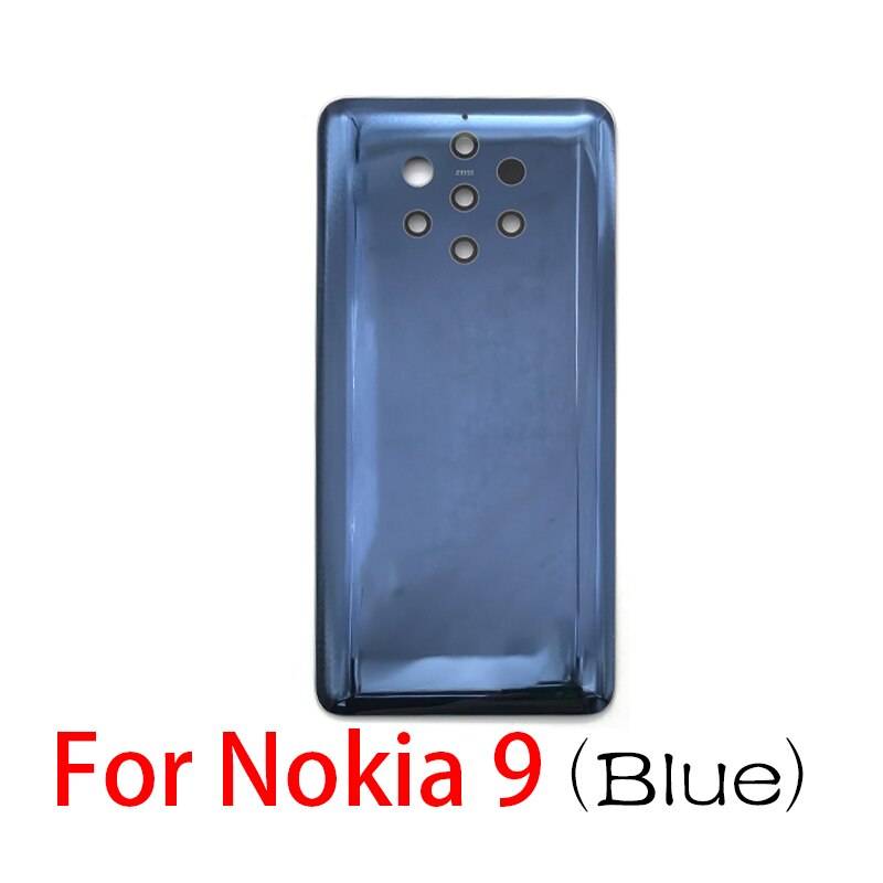 1 Stks/partij Voor Nokia 9/Voor Nokia 7/Voor Nokia 7.1/Voor Nokia 8.1 X7 Vervanging glas Achterdeur Batterij Cover Case: For Nokia 9 blue