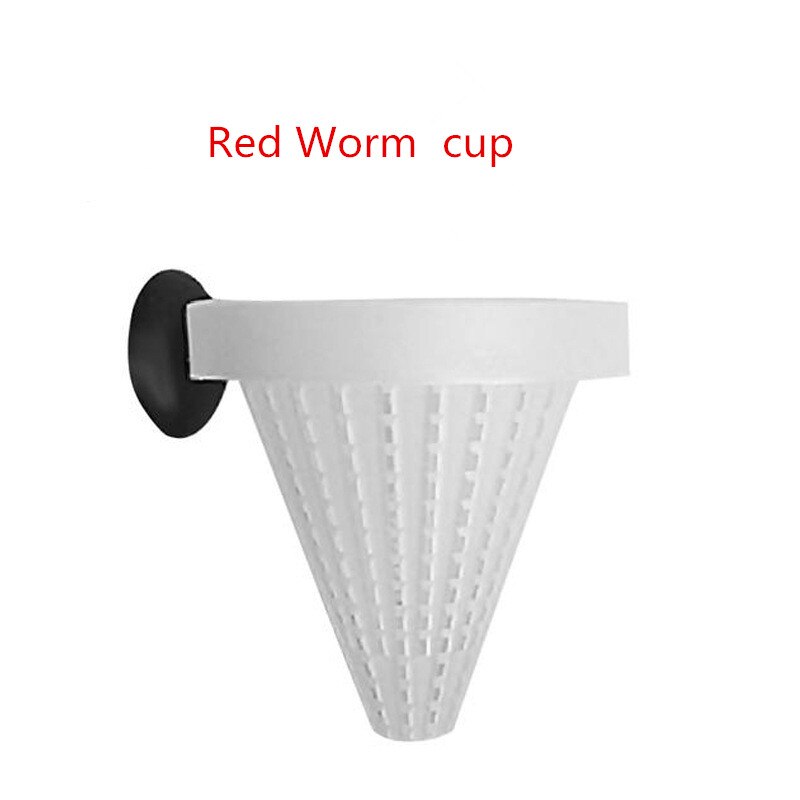 1Pc Plastic Tapered Hopper Feeder Met Zuignap Voor Aquarium Rode Worm Voeden Aquarium Kegel Levend Voedsel Mand trechter Levert